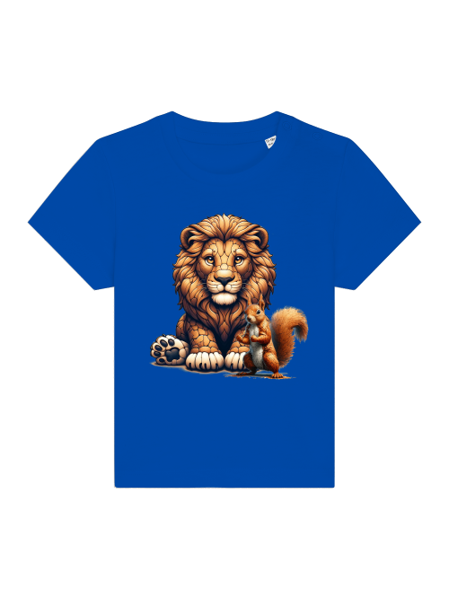 Cartoon Loewe mit Eichhörnchen - Baby Creator T-Shirt SK