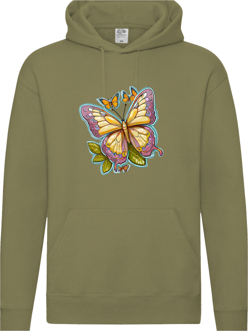 Premium Hooded Sweat Hoodie Partner Shirt Butterfly Painted