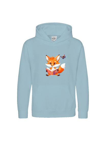 Sudadera con capucha premium para niños Zorro con mariposa