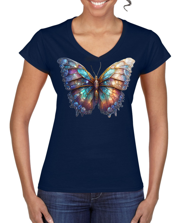 Ladies Softstyle V-Neck T-Shirt Partner Shirt Brilliant Butterfly