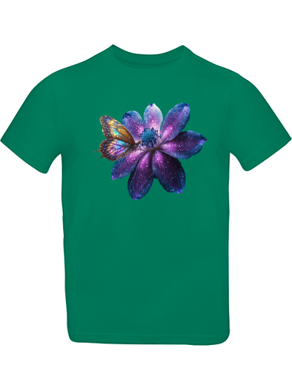 Galaxie Blume mit Schmetterling T-Shirt Kids SK