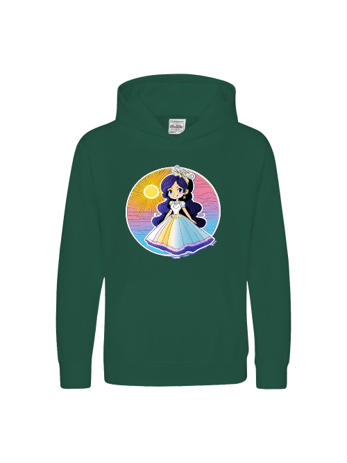 Sudadera con capucha Kids Premium Princess Sunset con brillo azul