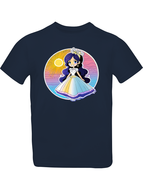 T-Shirt Kids Princess Sunset with blue shimmer