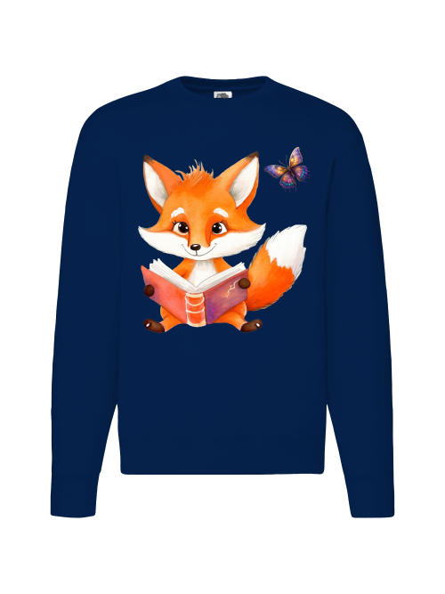 Premium set-in-sweat sweatshirt partner shirt fox with butterfly