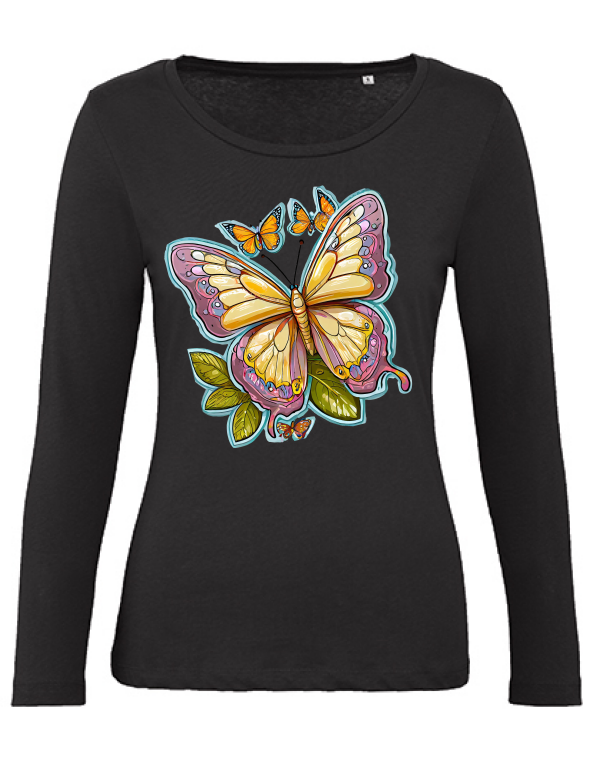 Organic Inspire women partner shirt butterfly painted