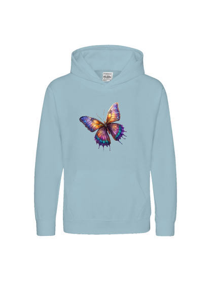 Sudadera con capucha Kids Premium Butterfly en tonos azules