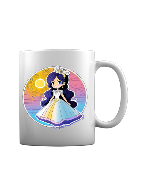 Taza Princess Sunset con brillo azul