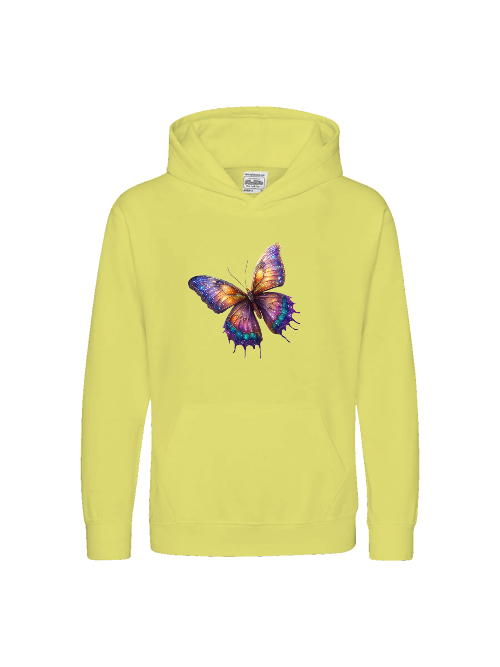 Kids Premium Hooded Sweat Butterfly in shades of blue