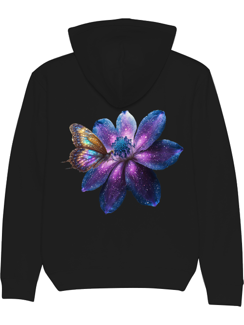 Cruiser Hoodie partner shirt galaxy flower with butterfly backsite