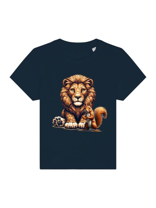 Cartoon Loewe mit Eichhörnchen - Baby Creator T-Shirt SK