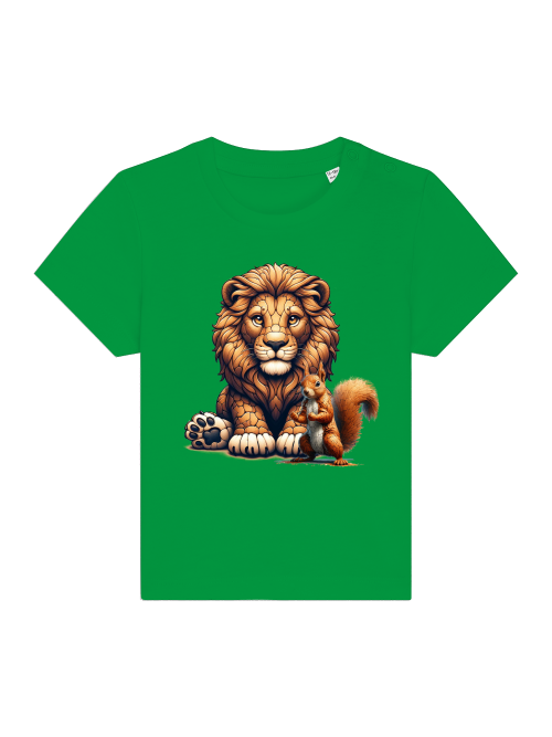 Cartoon Loewe mit Eichhörnchen - Baby Creator T-Shirt SK